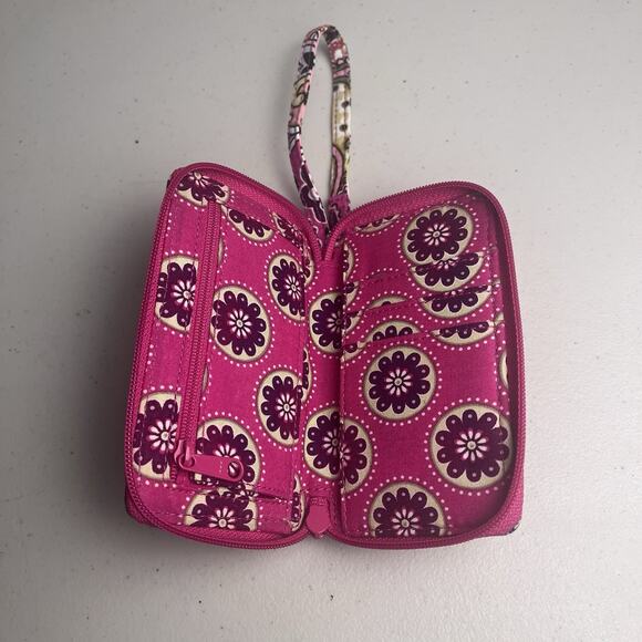 Vera Bradley Pink Wallet Very Berry Paisley All In One Wristlet ID Retired NWOT - Picture 7 of 12